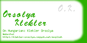 orsolya klekler business card